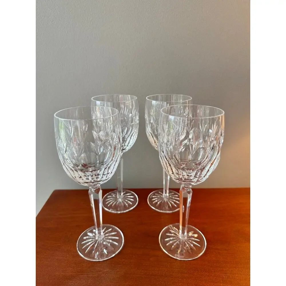 Set (4) Waterford Crystal Stemware Glasses, Merrion Pattern Discontinued Ireland